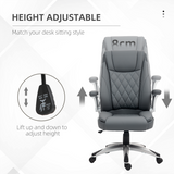 Vinsetto High Back Executive PU Leather Office Chair with Headrest & Rocking Function – Dark Grey