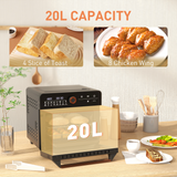 HOMCOM 20L Air Fryer Oven with 17 Presets, 1400W – Countertop Mini Oven with Rapid Air Circulation, Black