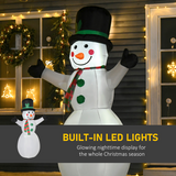 HOMCOM 6.5ft Inflatable Snowman with LED Lights, Mittens, Hat & Scarf – Outdoor Christmas Garden Decor