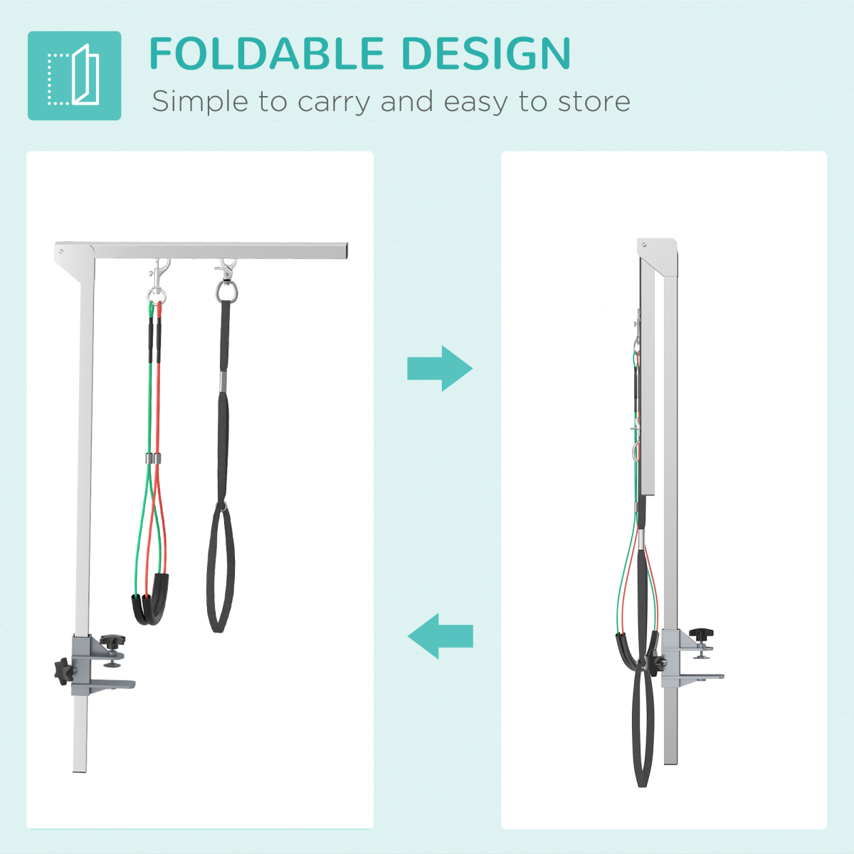 Adjustable Foldable Pet Grooming Arm with Clamp – Stainless Steel Dog Grooming Holder for Medium Dogs