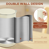 Stainless Steel Kettle and Toaster Set with 3000W Kettle & Browning Control – Matching Kitchen Duo, Beige