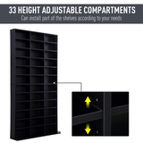 HOMCOM CD & DVD Media Storage Shelves with Contemporary Wooden Frame – Slim Display Tower, Black