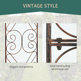 Outsunny Metal Garden Arch with Scroll Design, 226cm High – Climbing Plant Arbour for Weddings & Patios