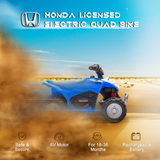 AIYAPLAY Honda Licensed 6V Kids Electric Quad Bike with LED Lights & Horn – Ride-On ATV for 18-36 Months, Blue