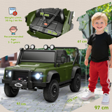 Land Rover Defender 110 SVX 12V Electric Ride-On Truck with 2.4G Remote, MP3 & LED Lights – Kids, Green