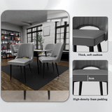 Scandinavian Faux Leather Dining Chair with Cut-Out High Back & Black Metal Legs – Padded Seat