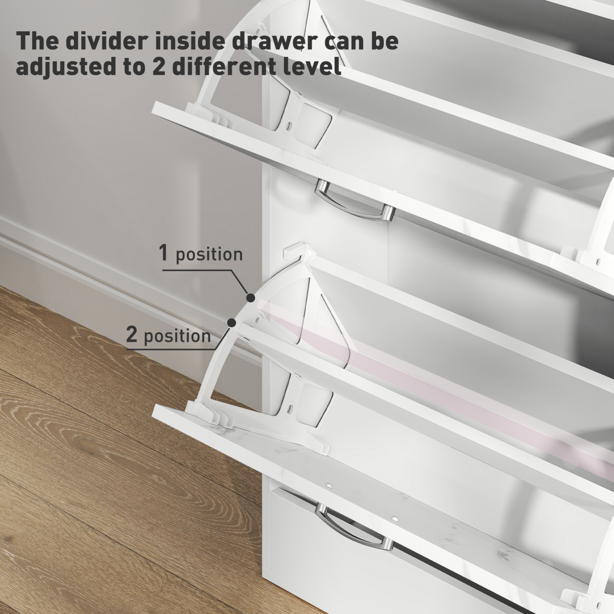 HOMCOM Shoe Cabinet with 4 Drawers for 18 Pairs, Adjustable Shelf & Anti-Tipping Straps – Black