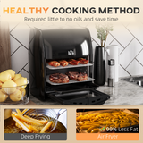 HOMCOM 12L Air Fryer Oven with 8 Presets, 1800W – Rotisserie & Dehydrator, Rapid Air Circulation, Black