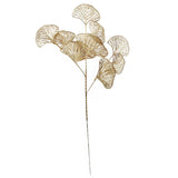 Golden Leaves Flower Arrangement Decoration, Pack of 6 – 65cm Wired Gold-Dipped Stems