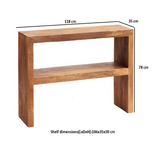 Toko Solid Mango Wood Console Table with Matching Wooden Handles – Hallway Furniture, Light Natural