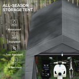 Outsunny 3x3m Heavy Duty Garden Storage Shed with PE Panels & Galvanised Steel Frame – Waterproof, Dark Grey