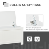 HOMCOM Large Toy Chest Storage Box with Lid & Safety Hinges – Kids Bedroom and Playroom Storage, White