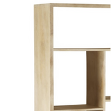 Large 2 Door Bookcase with Light Gold Metal Inlay – Solid Wood Storage & Display Cabinet