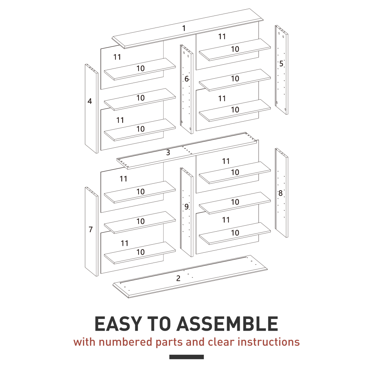 CD & DVD Storage Unit with 16 Compartments & Adjustable Shelves – Slim Media Shelf for 720 CDs, White