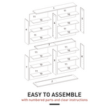 CD & DVD Storage Unit with 16 Compartments & Adjustable Shelves – Slim Media Shelf for 720 CDs, White