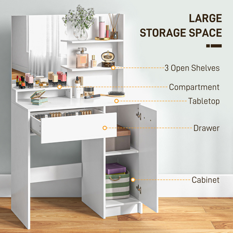 AIYAPLAY Kids Dressing Table drawer and cabinet detail