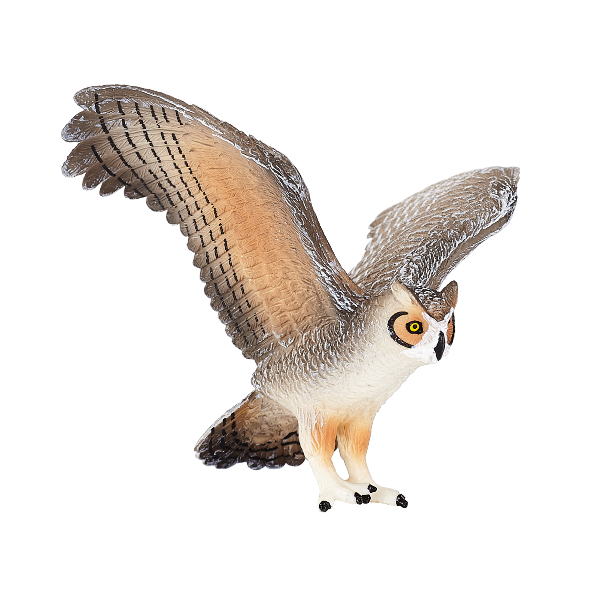 Mojo Great Horned Owl Figurine – Realistic Bird of Prey Toy