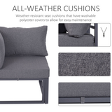 Close-up of the aluminium frame on the Outsunny sectional sofa set