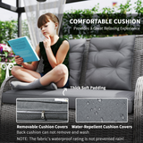 Outsunny rattan set tempered glass table