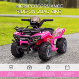 Kids Electric Ride-On Four Wheeler ATV Car with Music – Toddler Ride-On Toy for 18–36 Months, Pink
