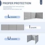 Outsunny Camping Windbreak – 540 x 150cm Portable Privacy Screen with Steel Poles, Grey and White