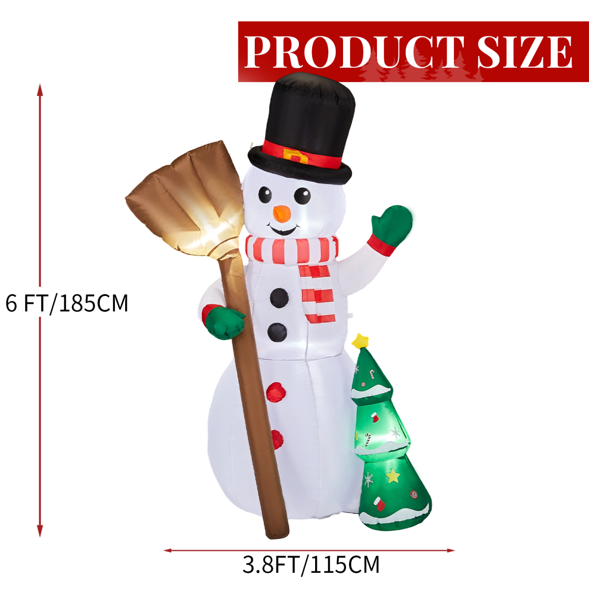 1.85m Inflatable Christmas Snowman Couple with LEDs – Outdoor Garden Decoration