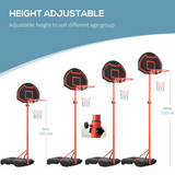 HOMCOM Adjustable Basketball Hoop with Backboard & Wheels, 200–250cm – Indoor/Outdoor Kids Stand