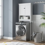 HOMCOM 3-Tier Over Toilet & Washing Machine Storage Unit – Freestanding Bathroom and Laundry Shelf