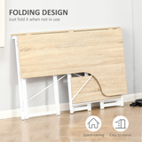 HOMCOM L-Shaped Folding Computer Desk with 2 Shelves – Oak Tone, Space-Saving Home Office