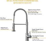 Monobloc Kitchen Sink Mixer Tap with Pull-Out Hose Spray – Single Lever, 360° Swivel Spout, Brass Body