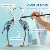 Outsunny Steel Crane Garden Ornaments – 2 Pcs, Multi-Colour