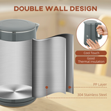 Stainless Steel Kettle and Toaster Set with 3000W Kettle & Browning Control – Matching Kitchen Duo, Grey