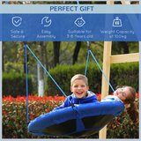 HOMCOM Round Nest Swing for Kids with Steel Frame and Oxford Seat – 100cm Saucer Swing for Playroom