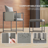 Outsunny 8-Seater Square Garden Dining Set with Cushions, 4 Armchairs & 4 Footstools – 9-Piece Patio Set