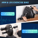 HOMCOM Mini Exercise Bike with LCD Monitor & Adjustable Resistance – Portable Pedal Exerciser, Black