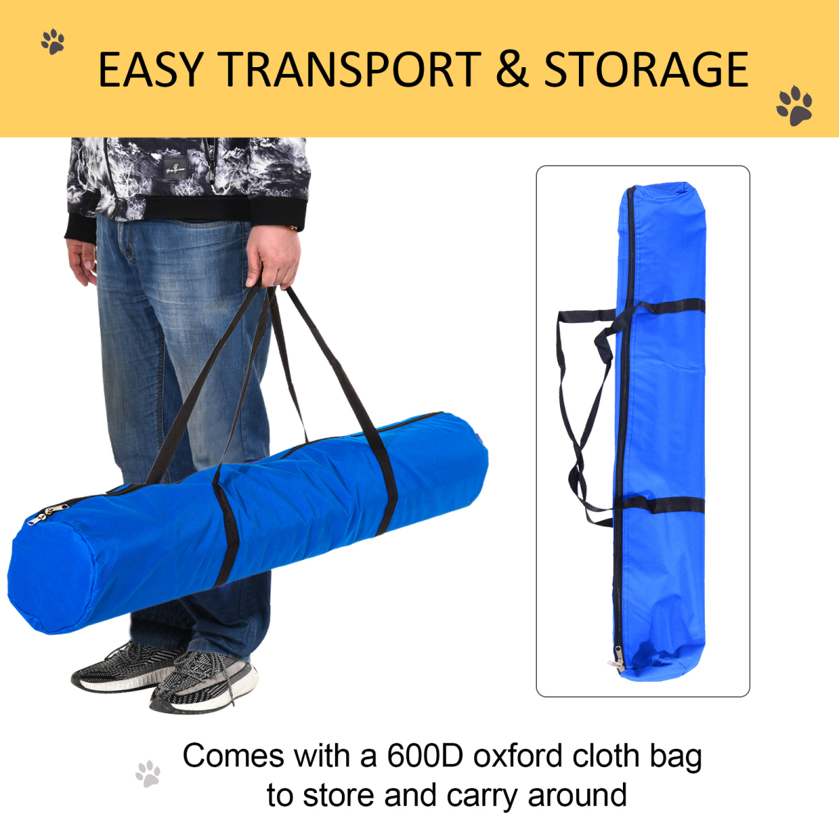 Dog Agility Set with Hoop, Poles, Tunnel & Carrying Bag – Pet Training Play Kit, Obedience Equipment