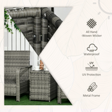 Outsunny Rattan Garden Sofa Set in garden setting