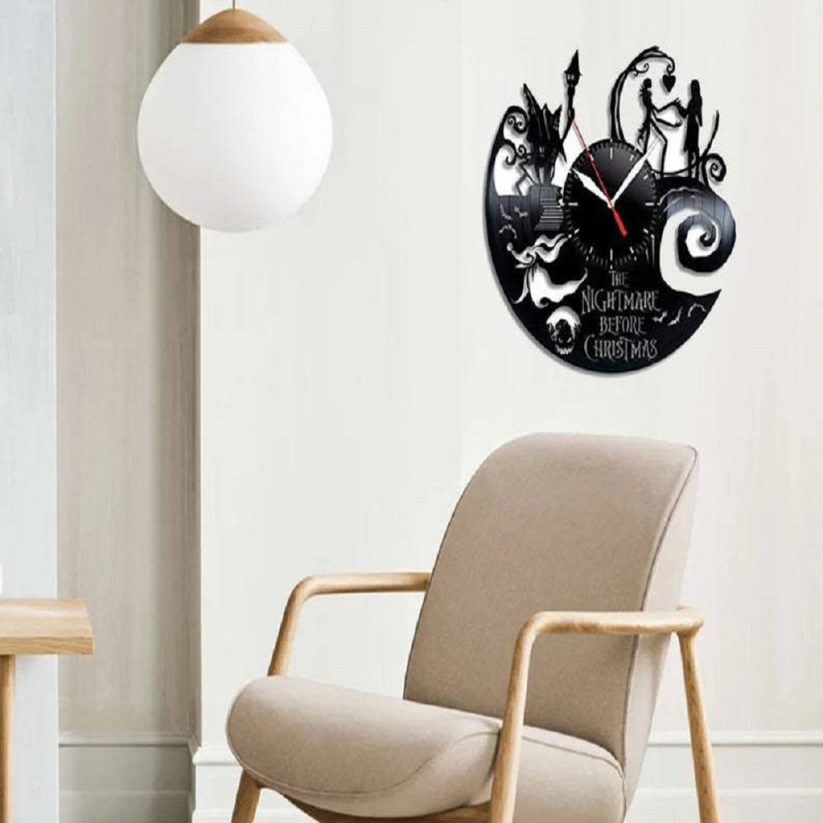 Christmas Vinyl Record Silent Wall Clock, 12 Inch – Festive Retro Battery Operated Decor