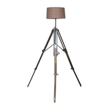 Artisan Furniture Chrome Tripod Table Lamp with Neutral Shade – Contemporary Adjustable Height Lamp
