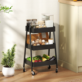 3-Tier Rolling Storage Trolley with Mesh Trays – Kitchen, Bathroom and Craft Room Organiser