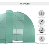 Outsunny 6 x 3m Reinforced Walk-In Polytunnel Greenhouse with Galvanised Steel Frame – Garden Growing