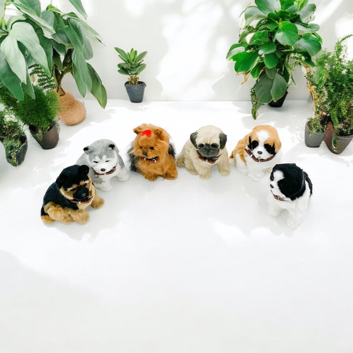 Sitting Puppy Ornaments – 18cm Decorative Dog Figures for Home, Assorted Colours (Not a Toy)