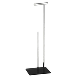 Free-Standing Toilet Roll Holder & Storer with Tempered Glass Base – Modern Stainless Steel Finish