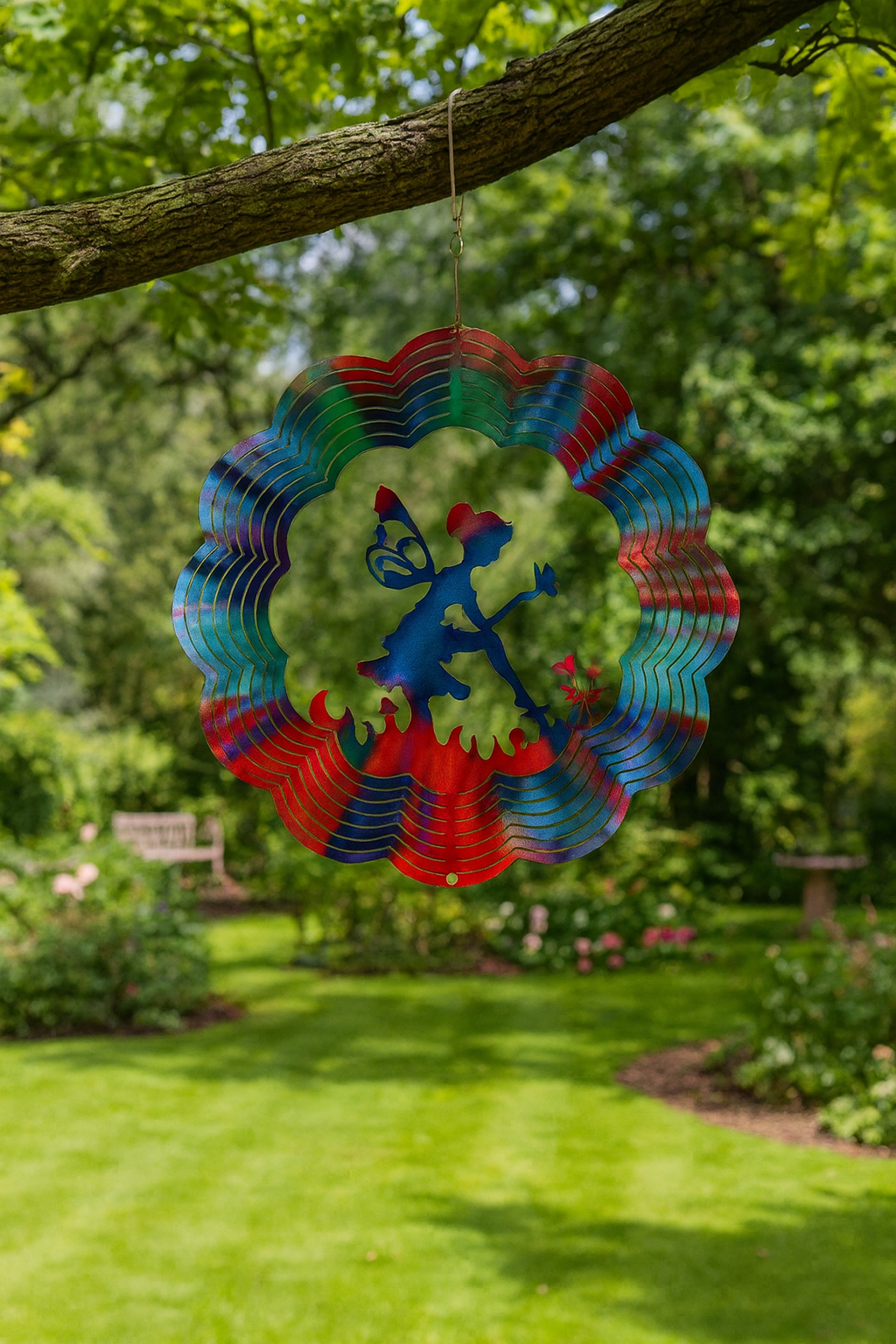 Avilo 12 Inch Fairy Wind Spinner – 3D Colour and Motion Garden Decoration