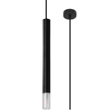 Sollux Lighting Wezyr Modern Pendant Lamp with Steel and Glass Shade, G9 – Hanging Ceiling Light, Black