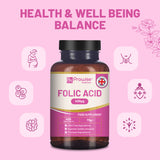 Prowise Folic Acid 400mcg Vitamin B9 Tablets – 400 Vegan Tablets, Over a Year's Supply, Made to GMP Guidelines