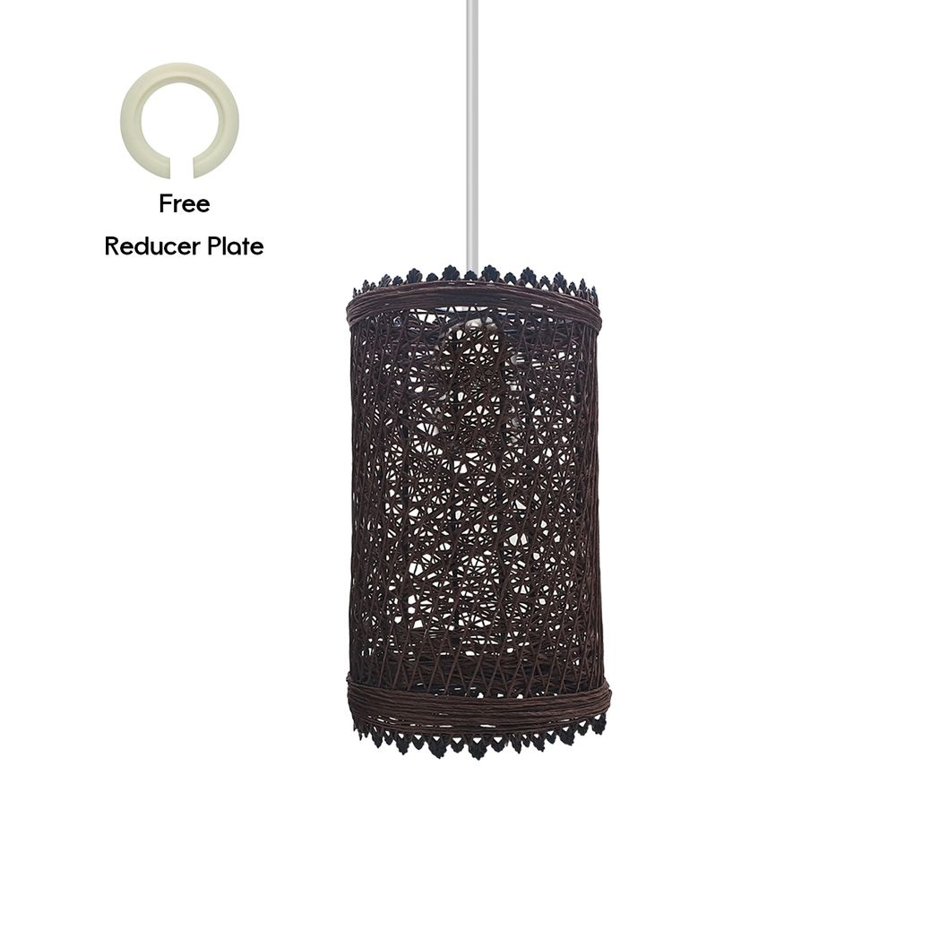 Rattan-Style Barrel Cage Easy Fit Lamp Shade