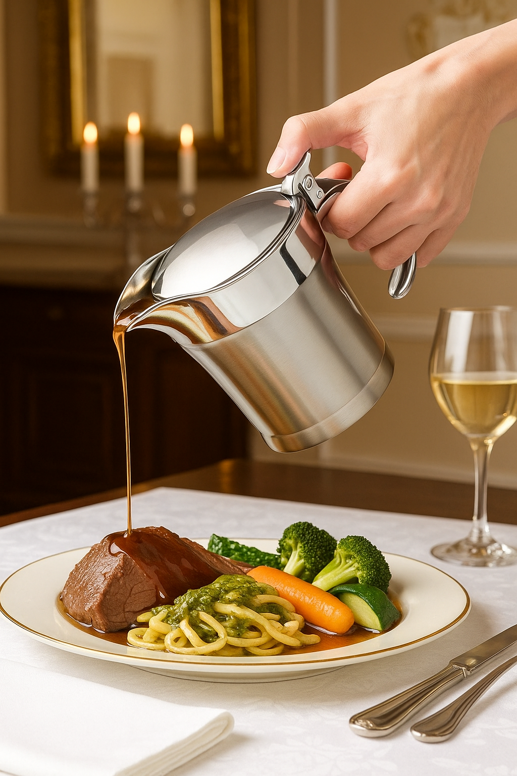 Avilo Insulated Double-Walled Sauce Jug – Keeps Sauces Hot for Serving