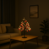 Avilo Pre-Lit Illuminated Red Bauble Christmas Tree – Festive Table-Top Decoration