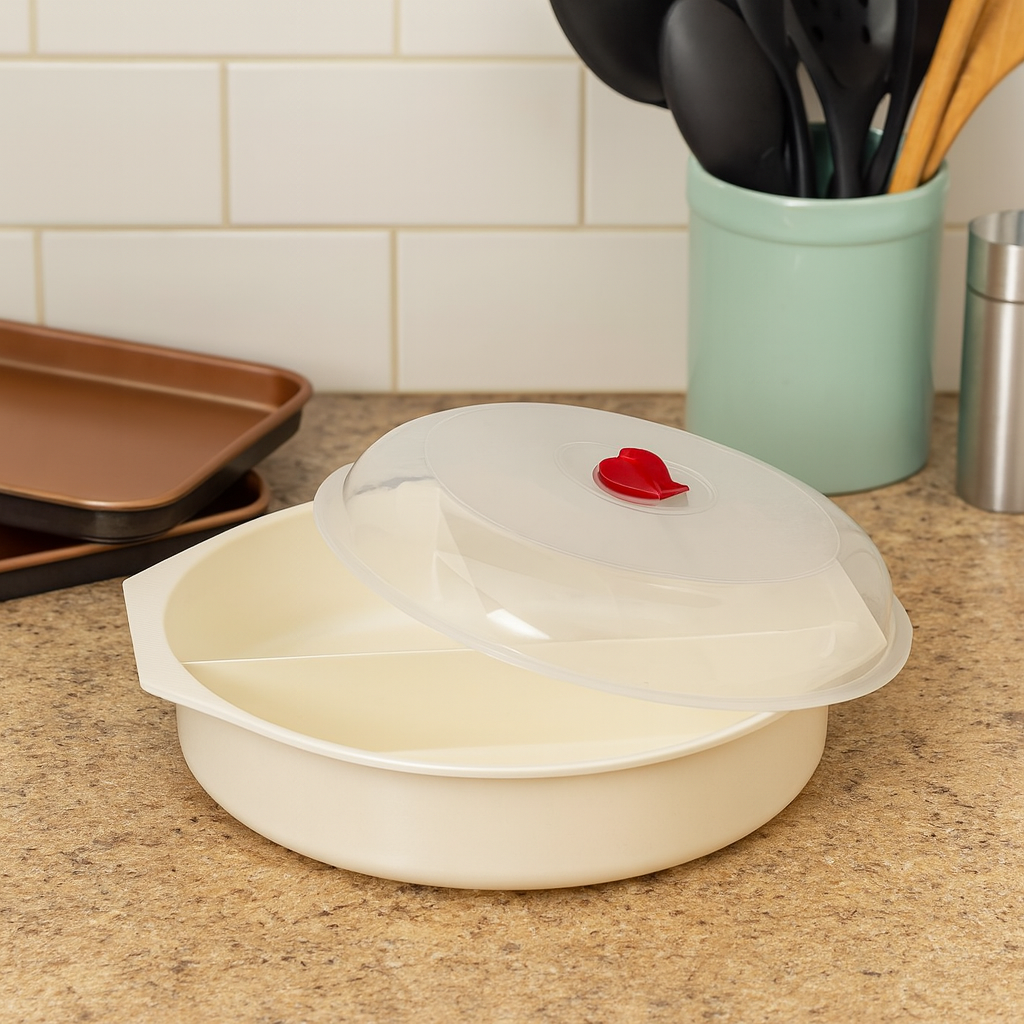 Avilo Sectioned Microwaveable Casserole Dish – Keeps Food Groups Separate